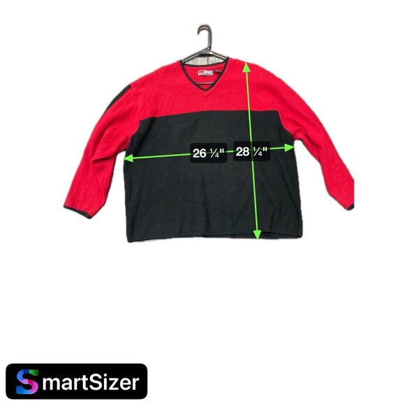 Structure Sport V Neck Sweater Red Black Colorblock Cotton Sz XL - Picture 8 of 8